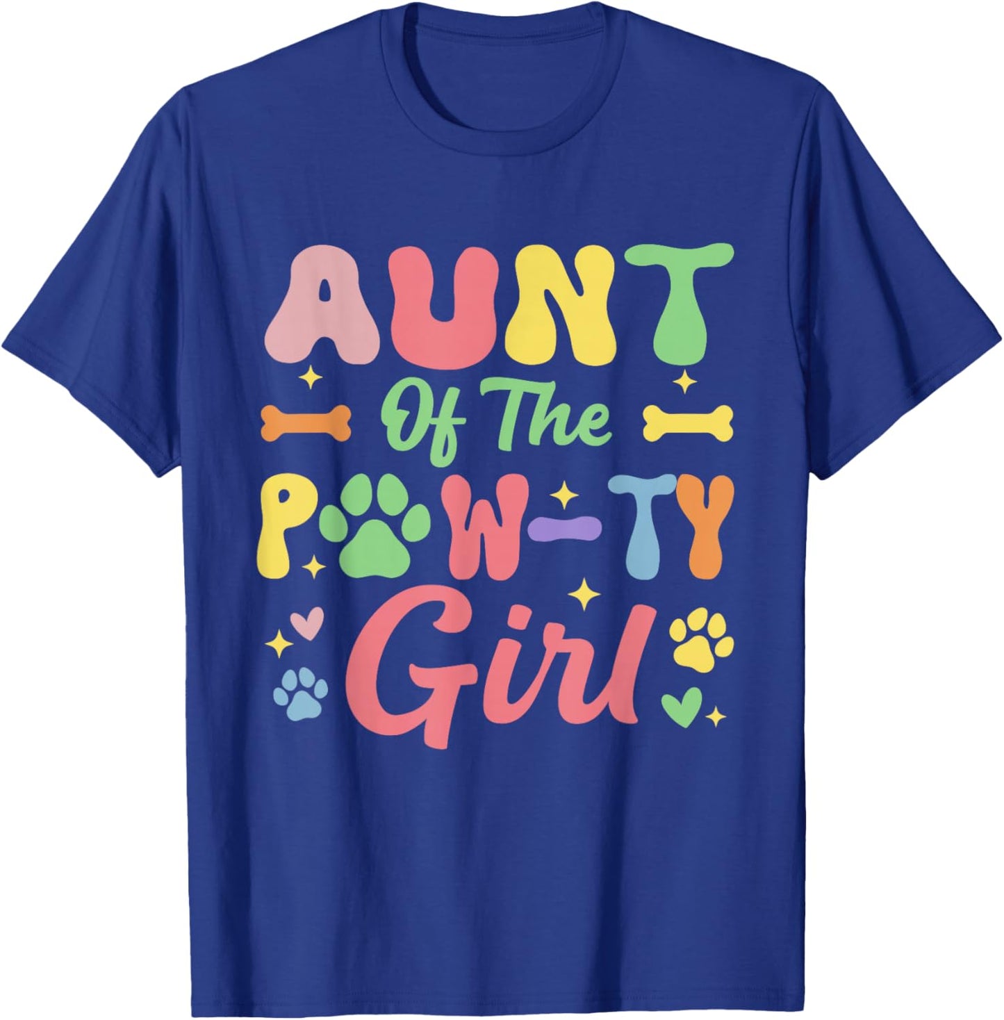 Aunt of The Birthday Paw-ty Girl Dog Theme Family Party T-Shirt - T-Shirt | Royal