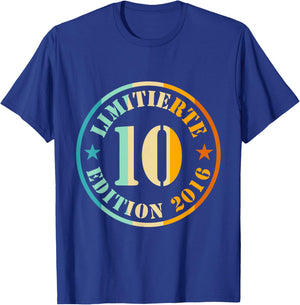 10th Birthday Limited Edition 2016 10 Years Boy Girl T-Shirt - T-Shirt | Royal