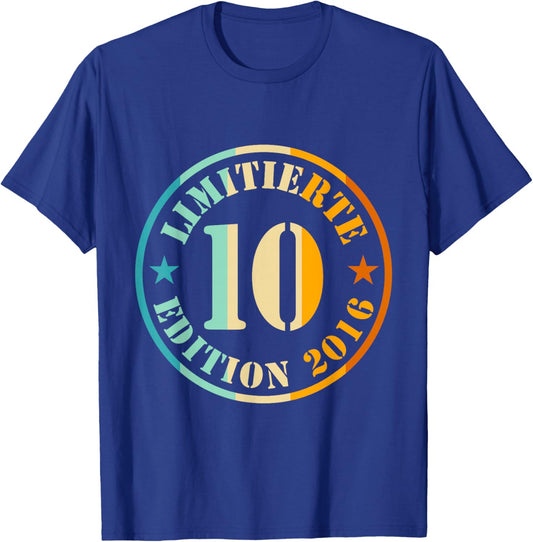 10th Birthday Limited Edition 2016 10 Years Boy Girl T-Shirt - T-Shirt | Royal