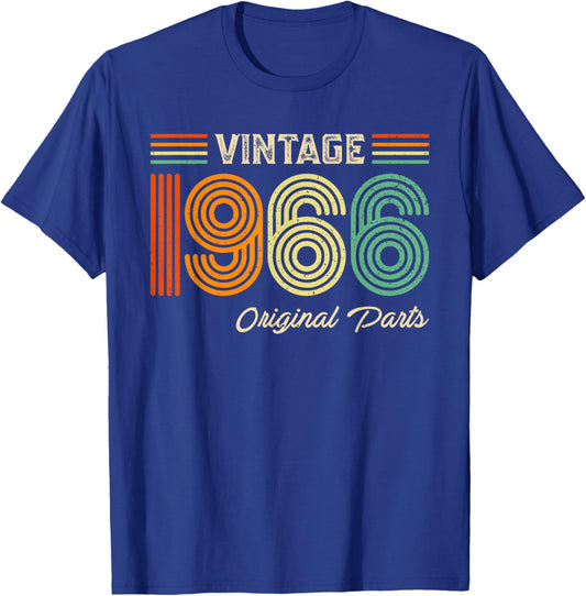 Vintage 1966 Original Parts Birthday 1966 Men Women Vintage T-Shirt - T-Shirt | Royal