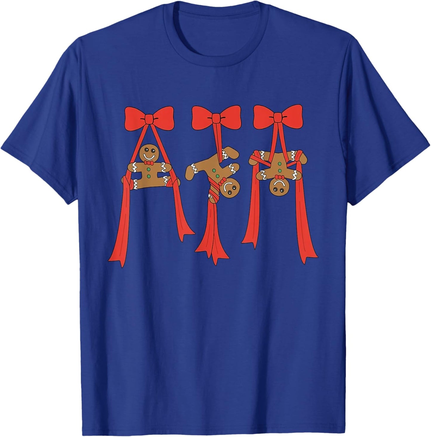 Gingerbread Man Christmas Candy Cane Aerial Silks Athletic T-Shirt - T-Shirt | Royal