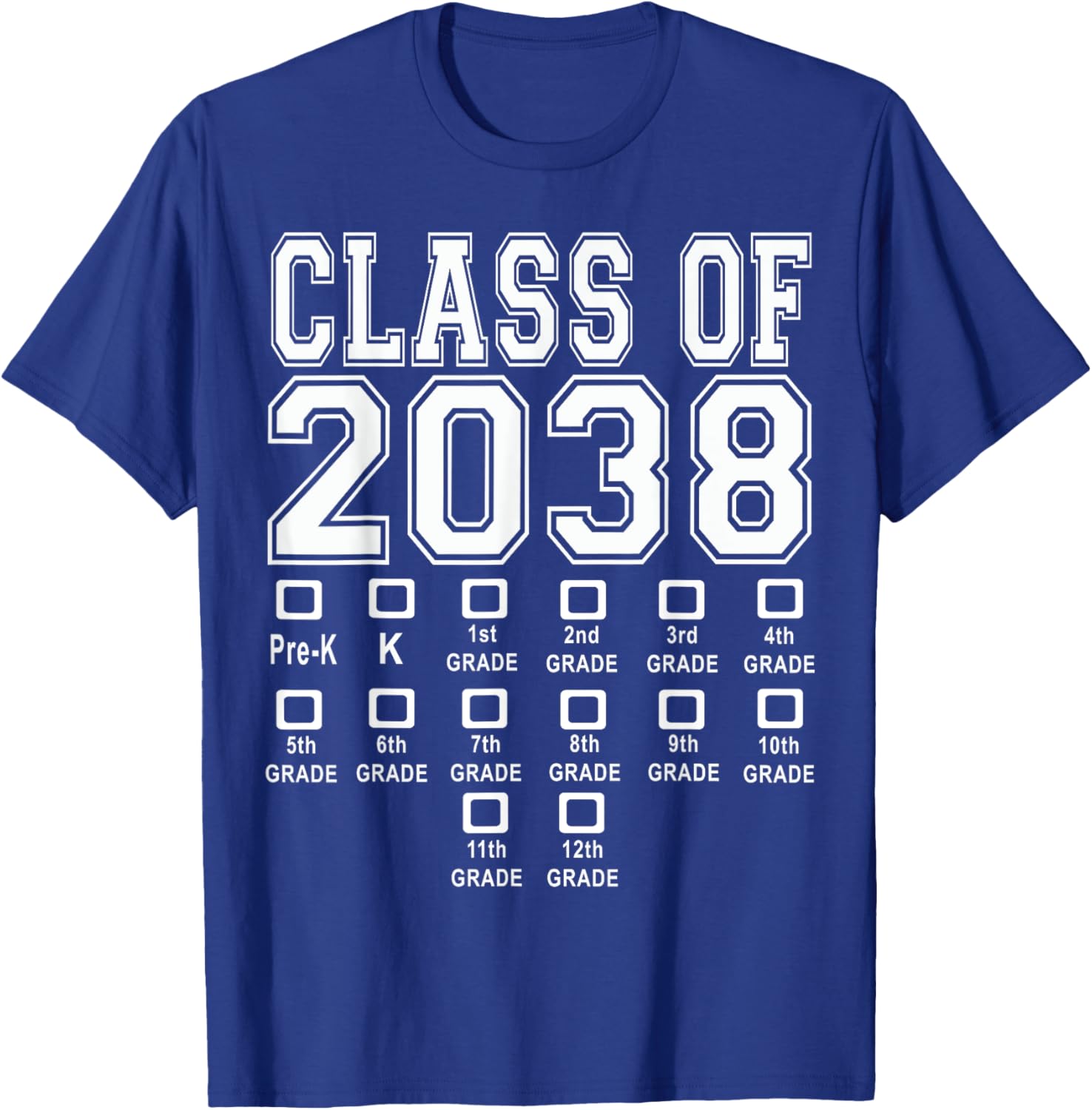 Class of 2038 grow with me T-Shirt - T-Shirt | Royal