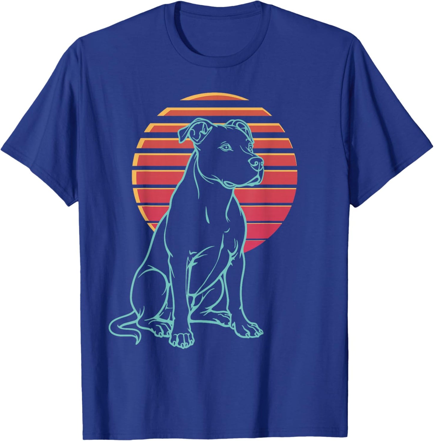 Pitbull Lover Dog Owner Retro Synthwave 80s T-Shirt - T-Shirt | Royal
