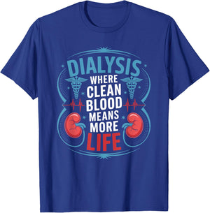 Nephrologist Dialysis Nurse Design Kidney Dialysis Tech T-Shirt - T-Shirt | Royal