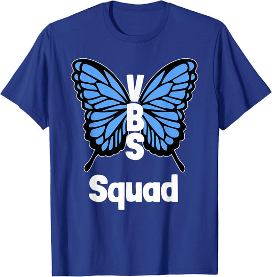 VBS 2025 Vacation Bible School Butterfly Wings VBS Squad T-Shirt - T-Shirt | Royal