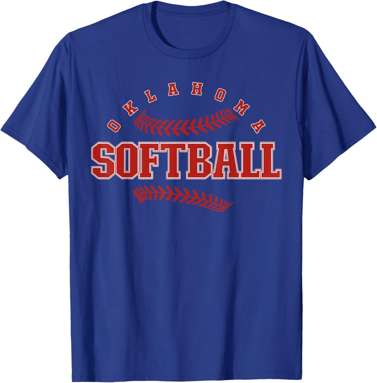 Oklahoma Softball Vintage Kids Team Retro Softball Fan T-Shirt - T-Shirt | Royal