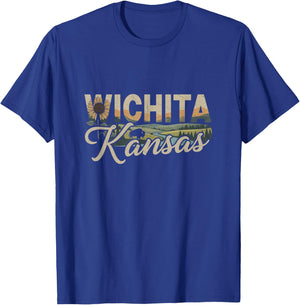 Retro Wichita Kansas Design T-Shirt - T-Shirt | Royal