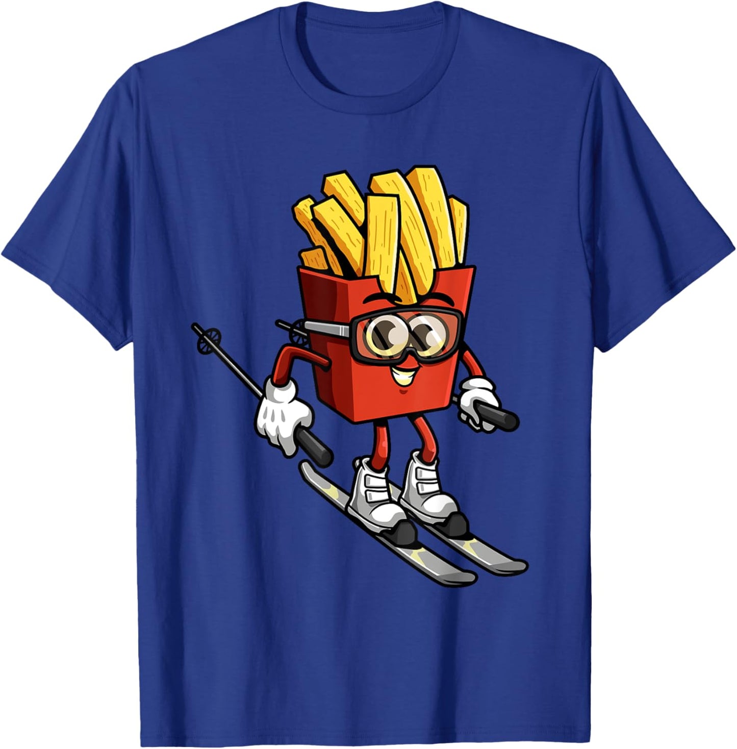 Funny French Fry Ski Potato Fries Skiing Instructor Outfit T-Shirt - T-Shirt | Royal