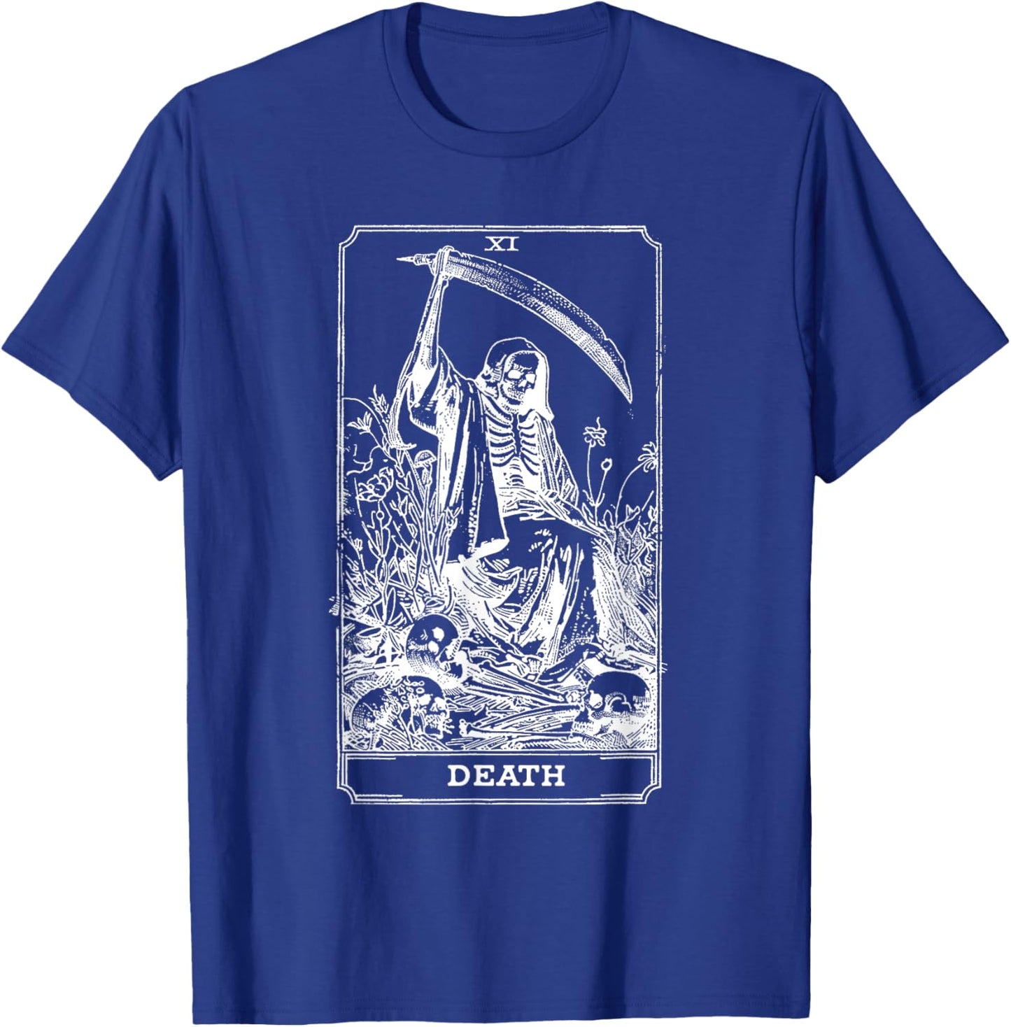 Death Tarot Card Skull Vintage Dead Reaper Grim Black Gothic T-Shirt - T-Shirt | Royal