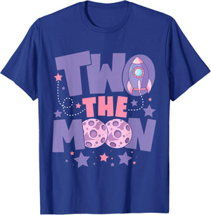 Two The Moon Birthday Outfit Girl 2 Year Old 2nd Birthday T-Shirt - T-Shirt | Royal