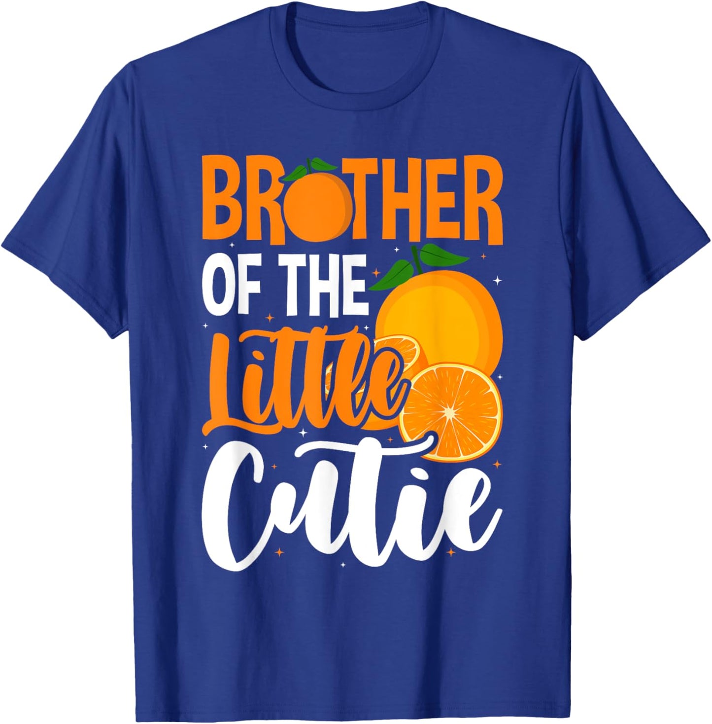Brother Little Cutie Baby Shower Orange 1st Birthday Party T-Shirt - T-Shirt | Royal