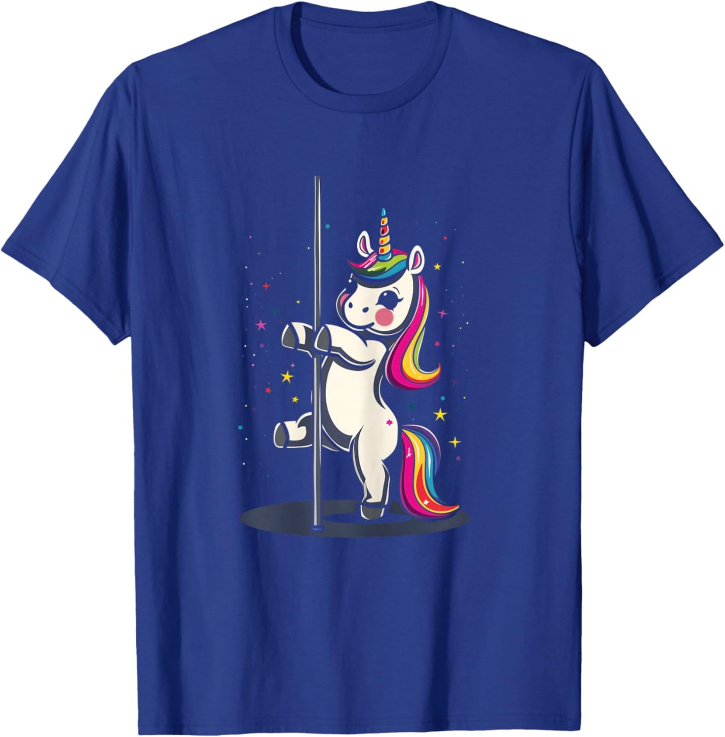 Pole Dance Dancing Unicorn Exotic Dancer Cute T-Shirt - T-Shirt | Royal