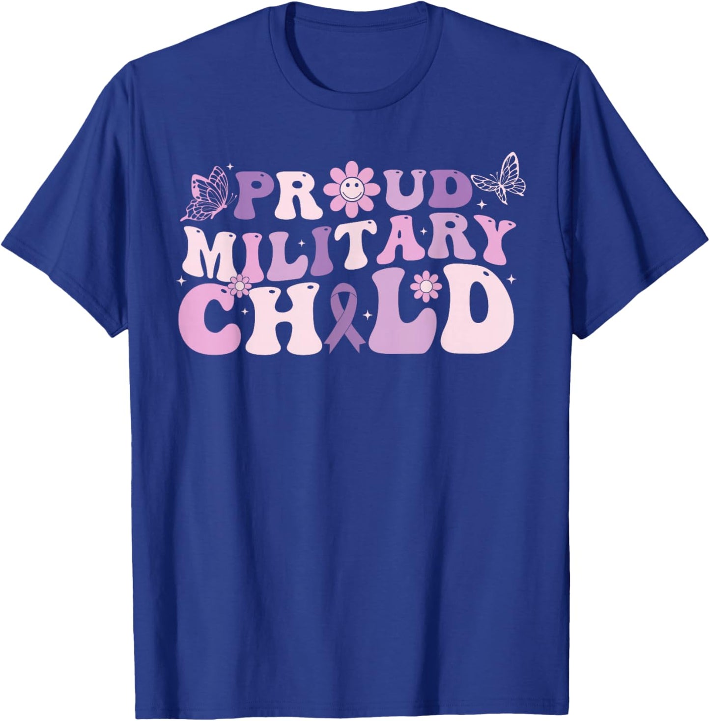 Proud Military Child Purple Up For Military Kids Toddlers T-Shirt - T-Shirt | Royal