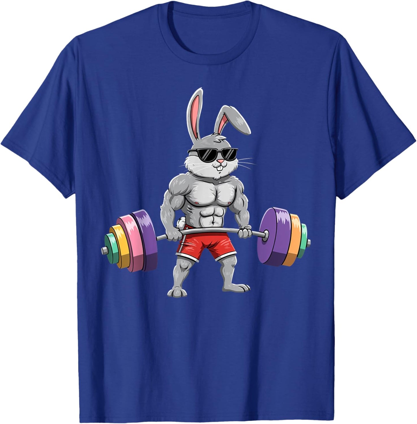 Easter Day Workout Deadlift Bunny Easter Gym Men Women T-Shirt - T-Shirt | Royal