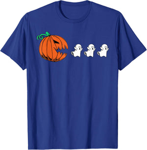 Funny Gamer Gaming Pumpkin Eating Ghost Halloween Costume T-Shirt - T-Shirt | Royal