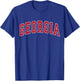 Georgia GA Vintage Sports Red Design Men Women Boy Girl T-Shirt - T-Shirt | Royal