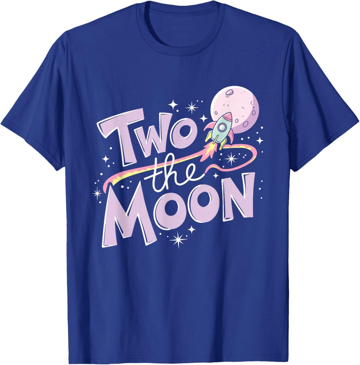 Two The Moon 2nd Birthday Girl Boy 2 Year Old Toddler T-Shirt - T-Shirt | Royal
