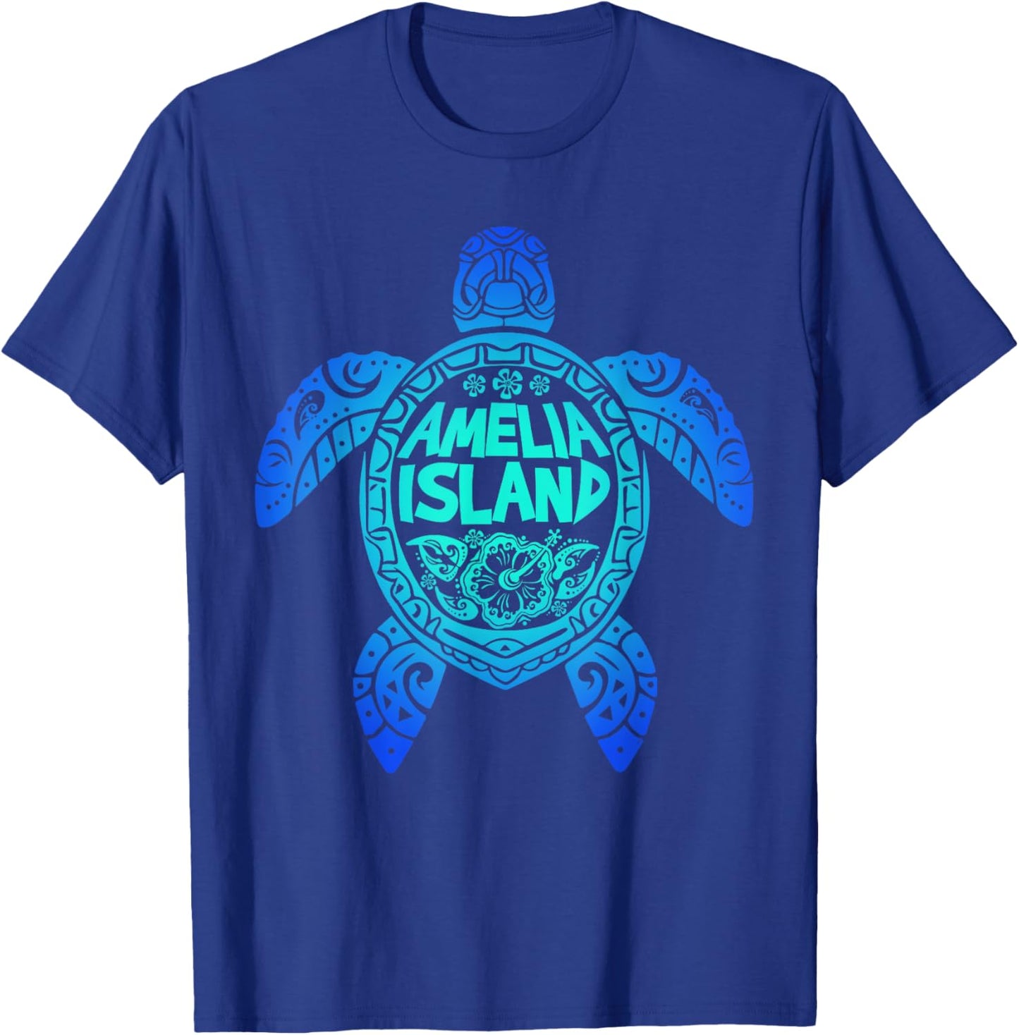 Amelia Island Tribal Sea Turtle Florida Summer Vacation 2025 T-Shirt - T-Shirt | Royal