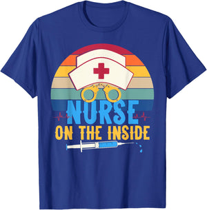 Nurse on the Inside - Funny Correctional Nurse Appreciation T-Shirt - T-Shirt | Royal