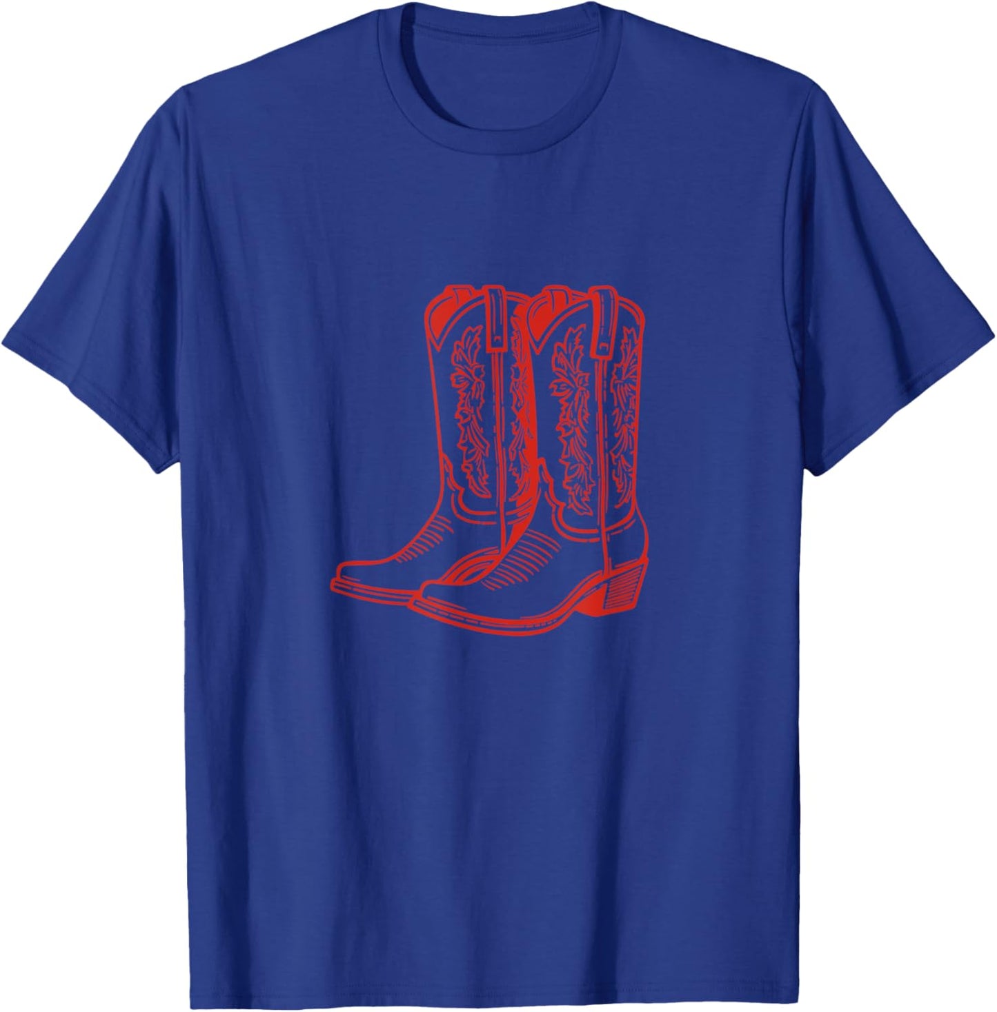 Coastal Cowgirl Beachy Red Cowboy Boots Western T-Shirt - T-Shirt | Royal