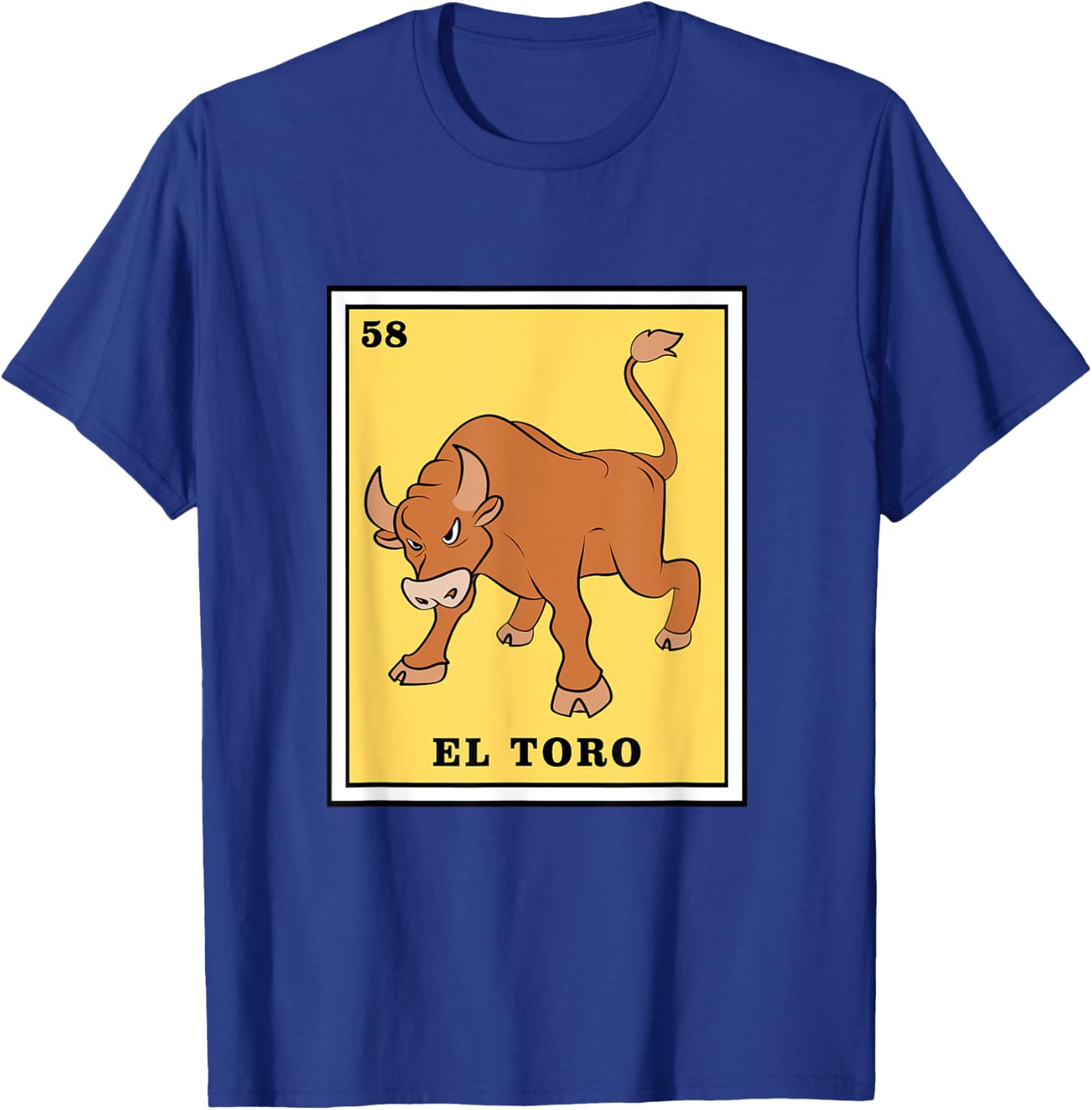 Funny Game El Toro Mexican Lottery Card T-Shirt - T-Shirt | Royal
