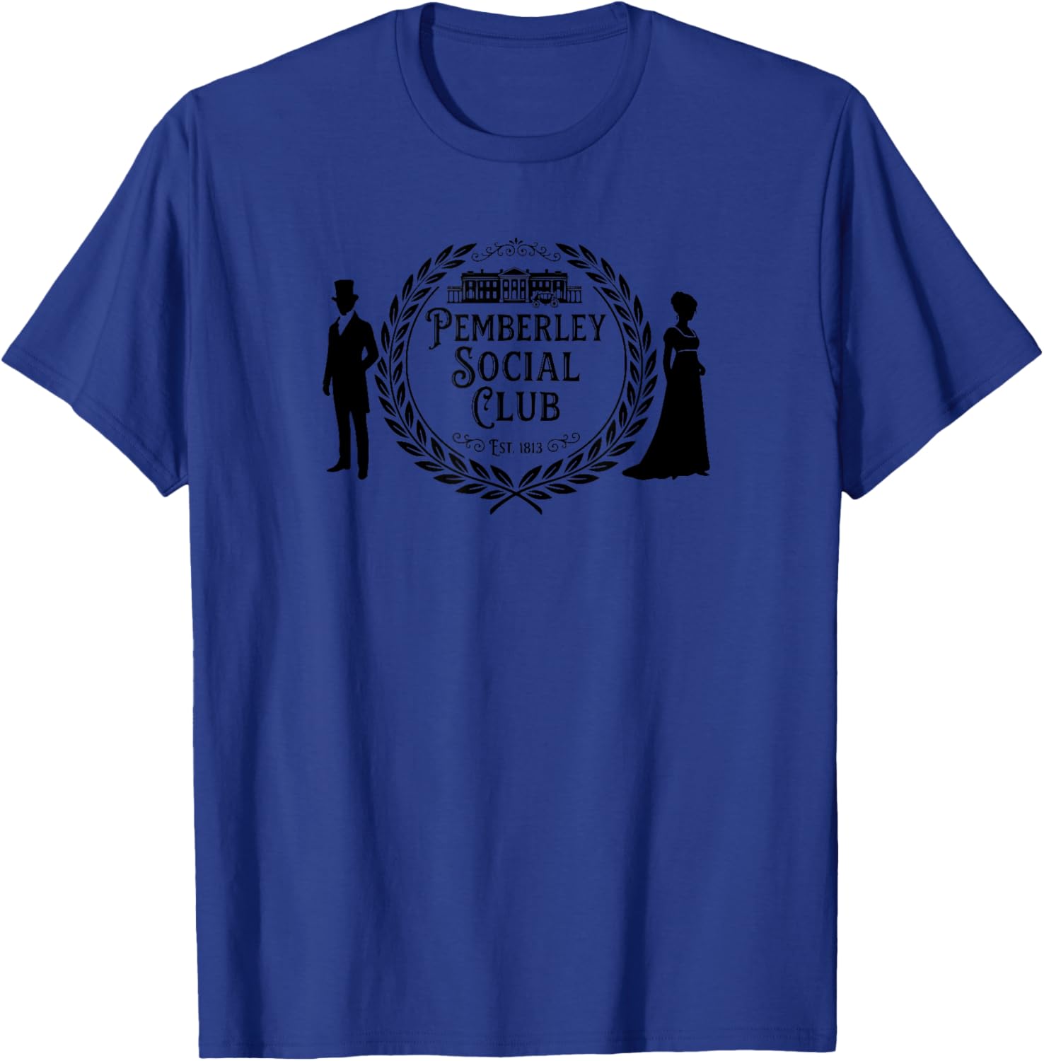 Pemberley Social Club Est. 1813 Black Print T-Shirt - T-Shirt | Royal