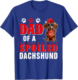 Dad of a Spoiled Dachshund Father's Day Dog Sunglasses Owner Men Women T-Shirt - T-Shirt | Royal