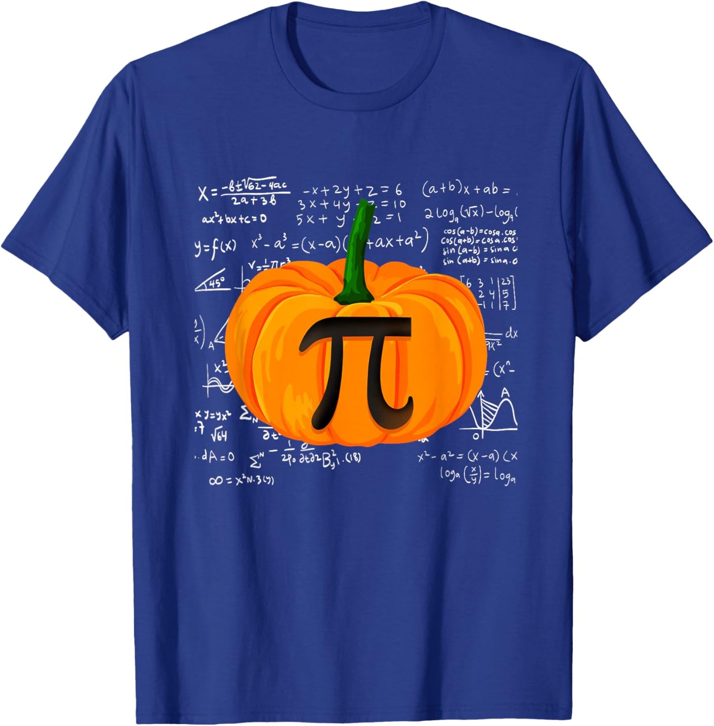 Pumpkin Pie Math Funny Halloween Thanksgiving Pi Day T-Shirt - T-Shirt | Royal