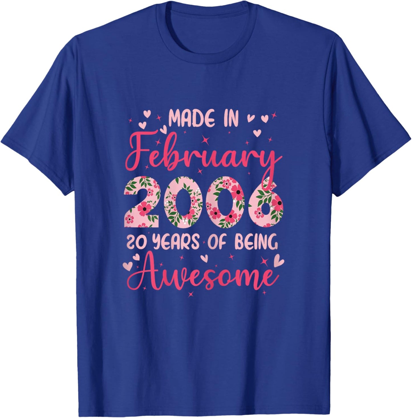 February 2006 Cool 20th Birthday Gift Girls T-Shirt - T-Shirt | Royal