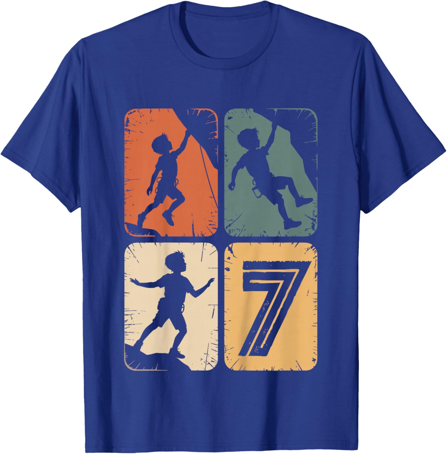 7. Geburtstag Junge Mädchen Klettern Bouldern Kletterer T-Shirt - T-Shirt | Royal