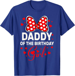 Daddy of The Birthday Girl Cute Pink Bow Family Matching T-Shirt - T-Shirt | Royal