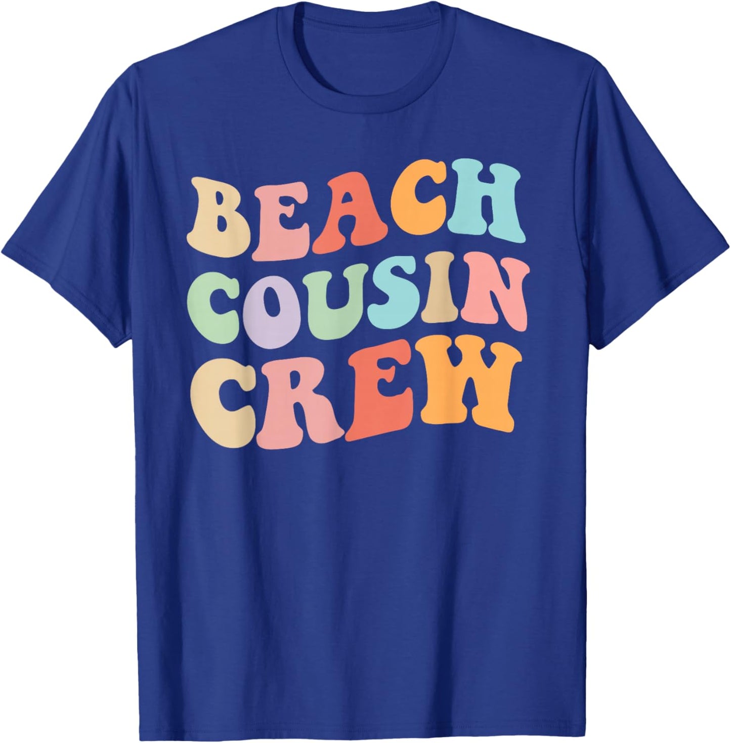 Matching Beach Cousin Crew Retro Graphic – Fun, Colorful T-Shirt - T-Shirt | Royal