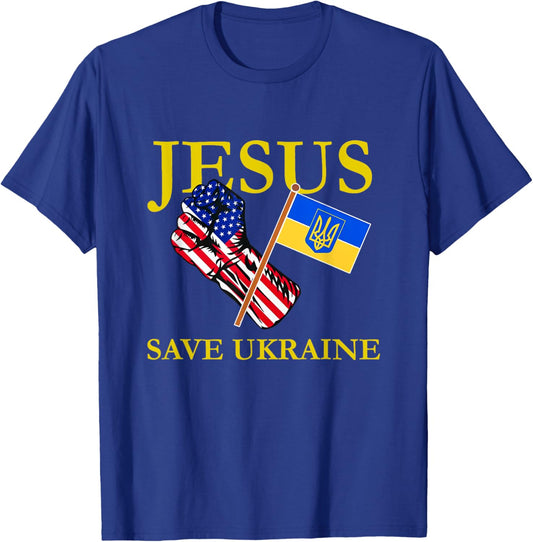 Jesus Save Ukraine Christian T-Shirt - T-Shirt | Royal