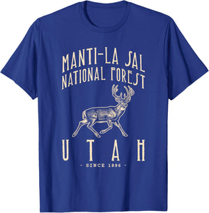 Manti-la Sal National Forest. Mule Deer Hunting in Utah T-Shirt - T-Shirt | Royal