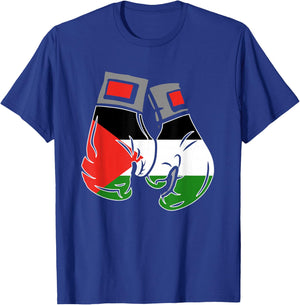 Boxing Glove With The Flag Of Palestine T-Shirt - T-Shirt | Royal