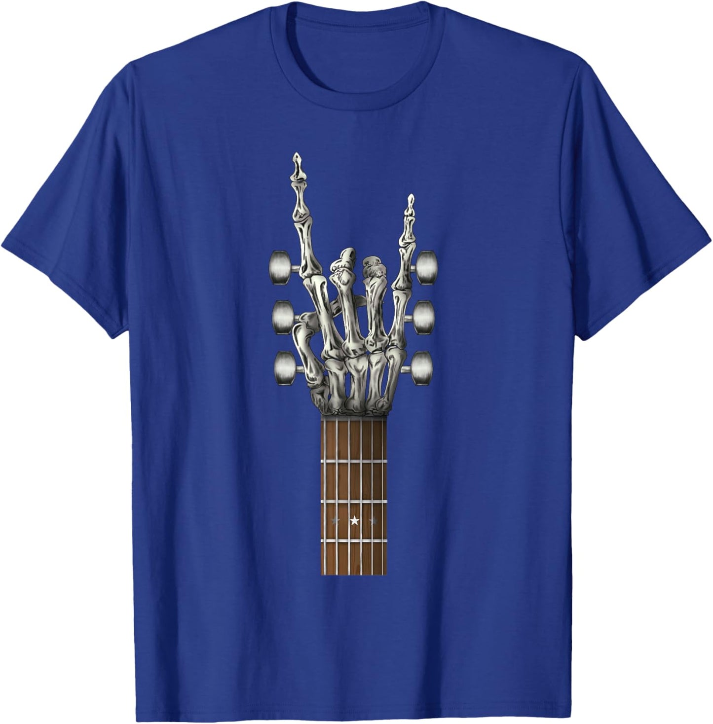 Rock On Skeleton Hand Guitar Rock & Roll Men Women Rock Band T-Shirt - T-Shirt | Royal