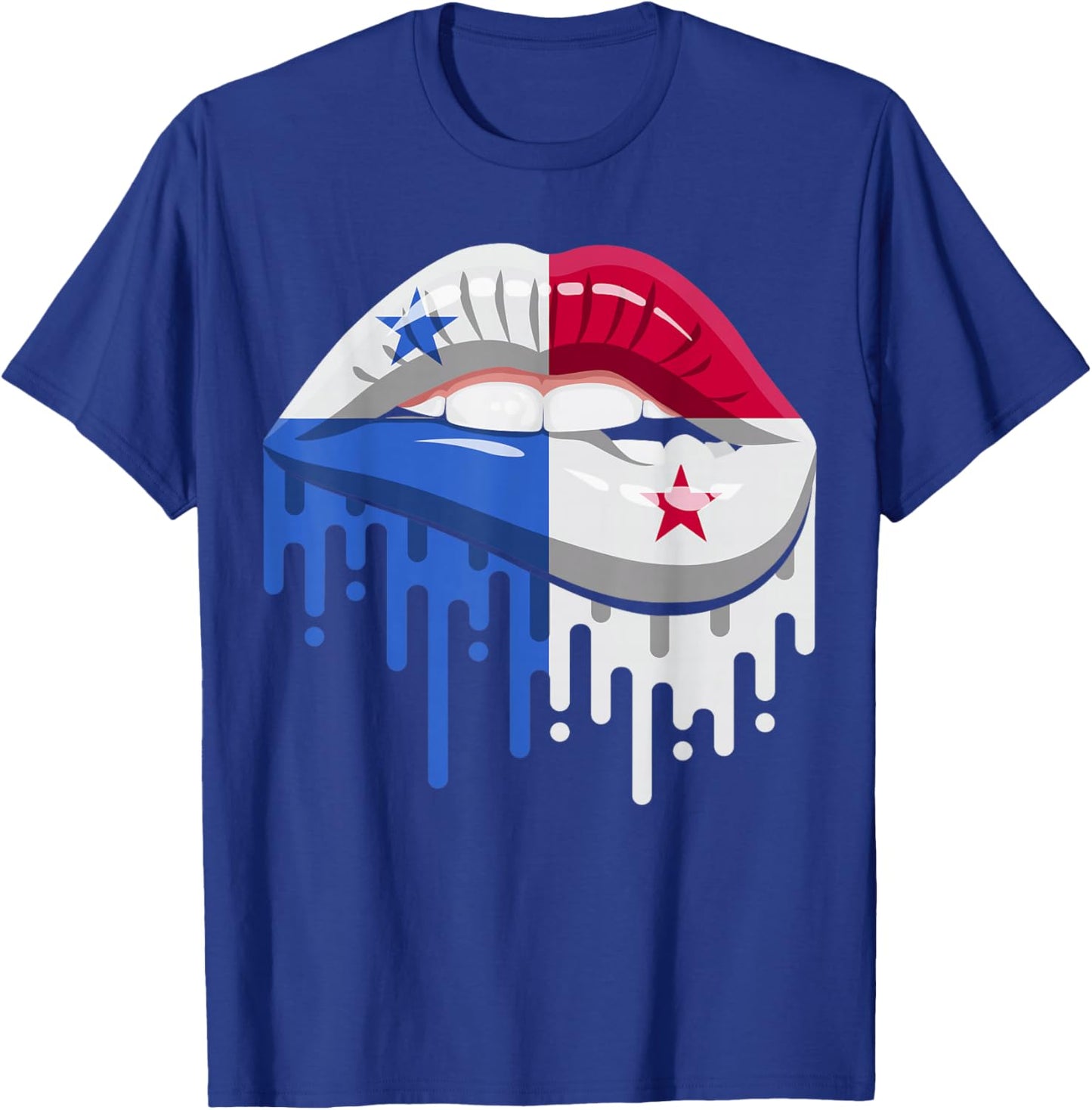 Panamanian National Flag Women Lips Panama Pride Heritage T-Shirt - T-Shirt | Royal