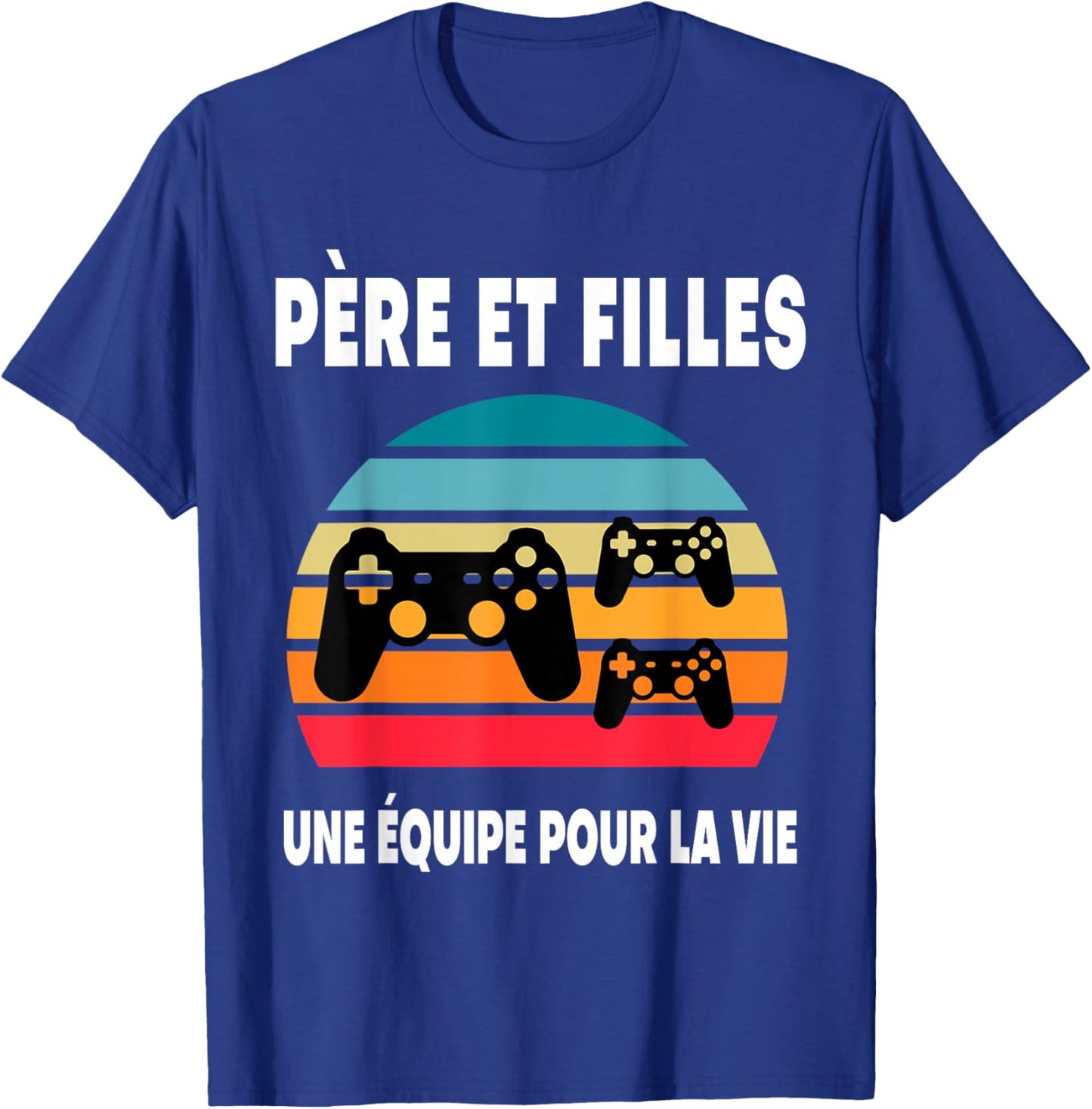 père et Filles Papa Gamer fête des pères Gaming Jeux vidéo T-Shirt - T-Shirt | Royal