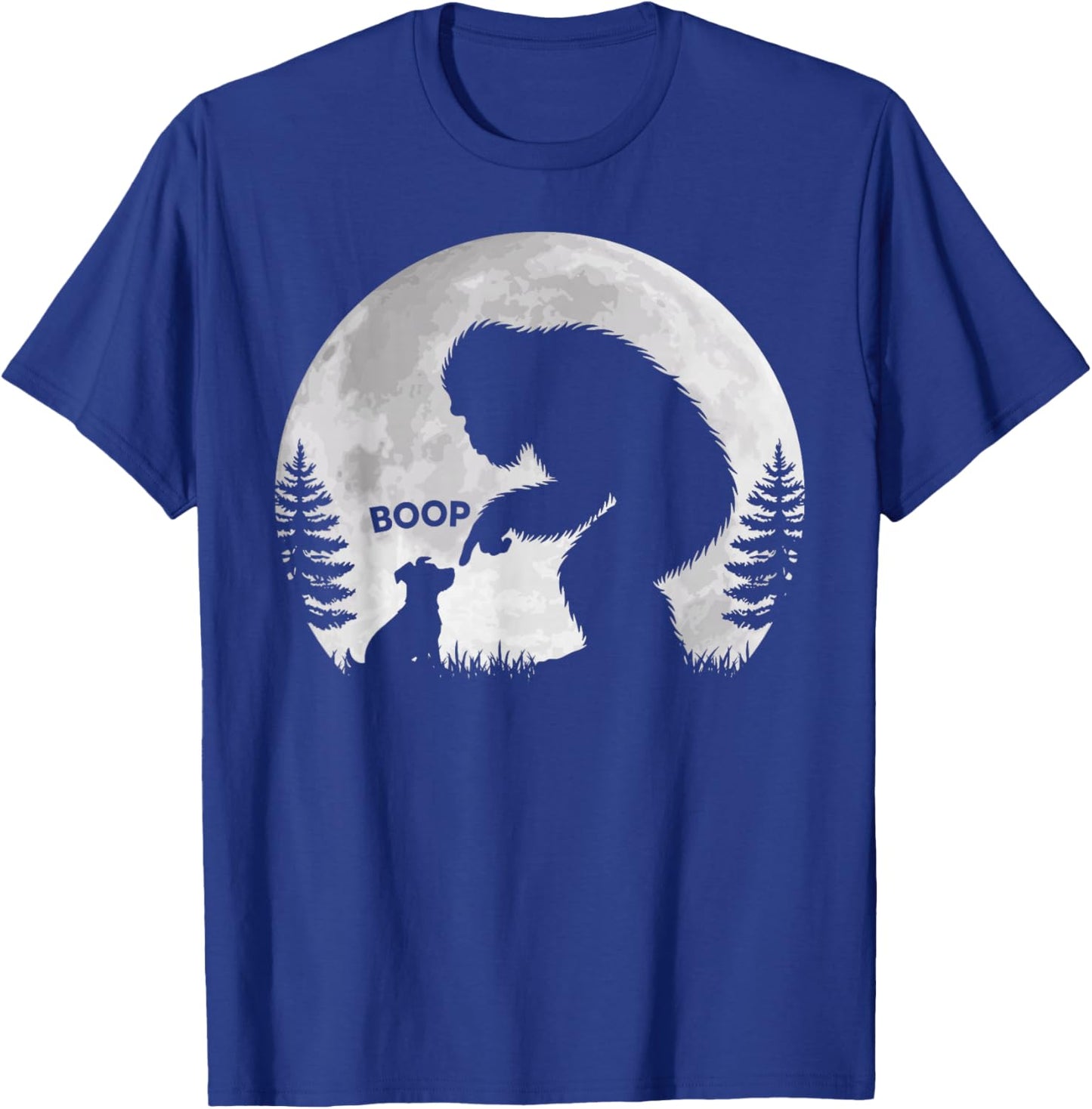 Bigfoot Boop Dog Retro Funny Sasquatch Meme Dog Lovers T-Shirt - T-Shirt | Royal