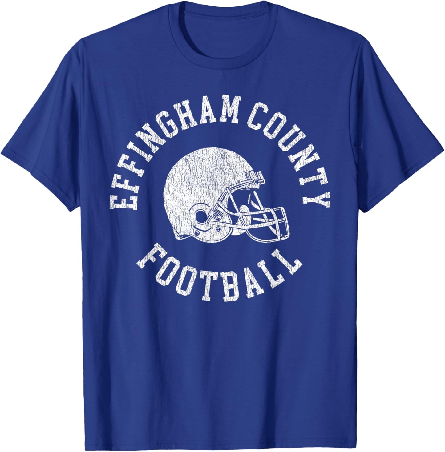 Effingham County Football Throwback Football Helmet Retro T-Shirt - T-Shirt | Royal