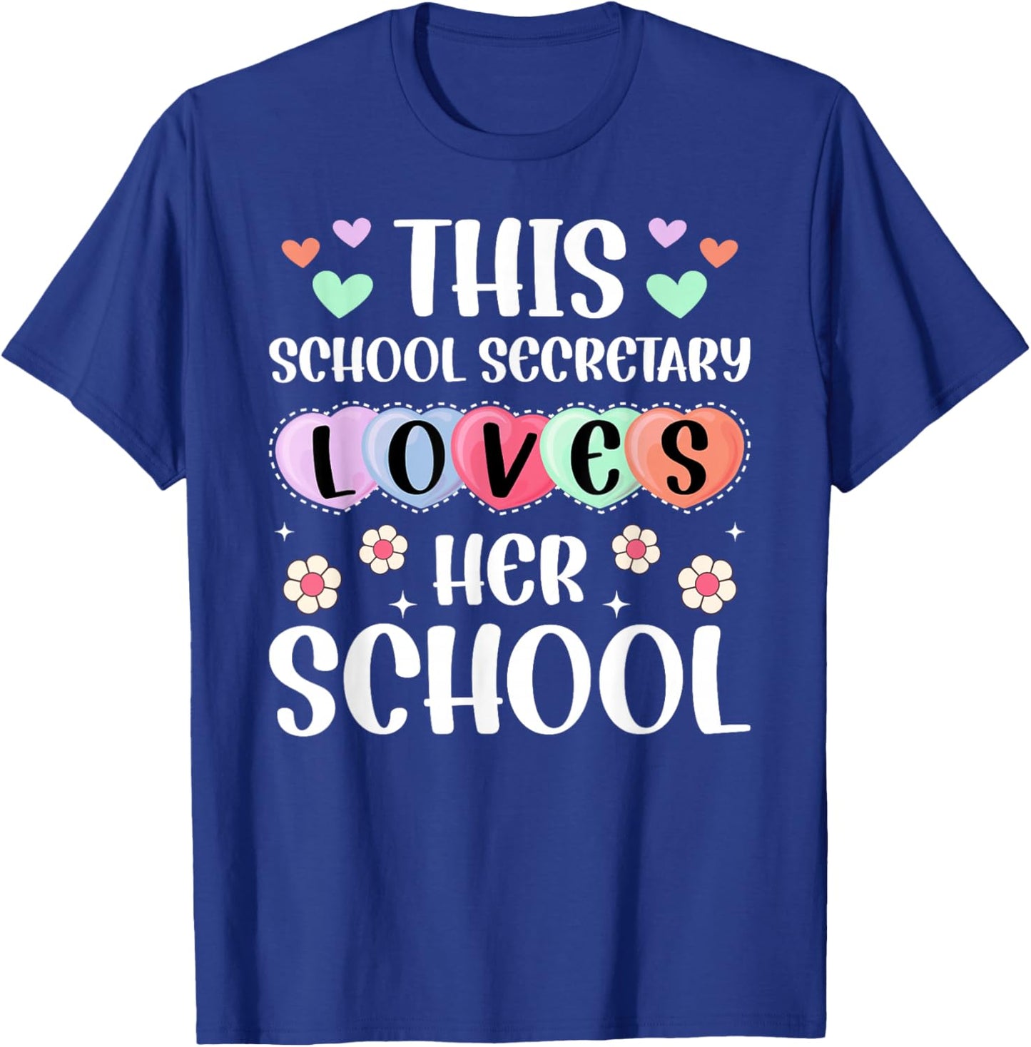 Valentine School Secretary Valentines Day T-Shirt - T-Shirt | Royal