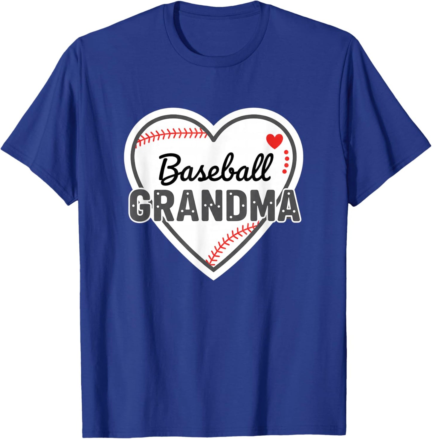 Grandparent Baseball Grandma Heart Graphic T-Shirt - T-Shirt | Royal