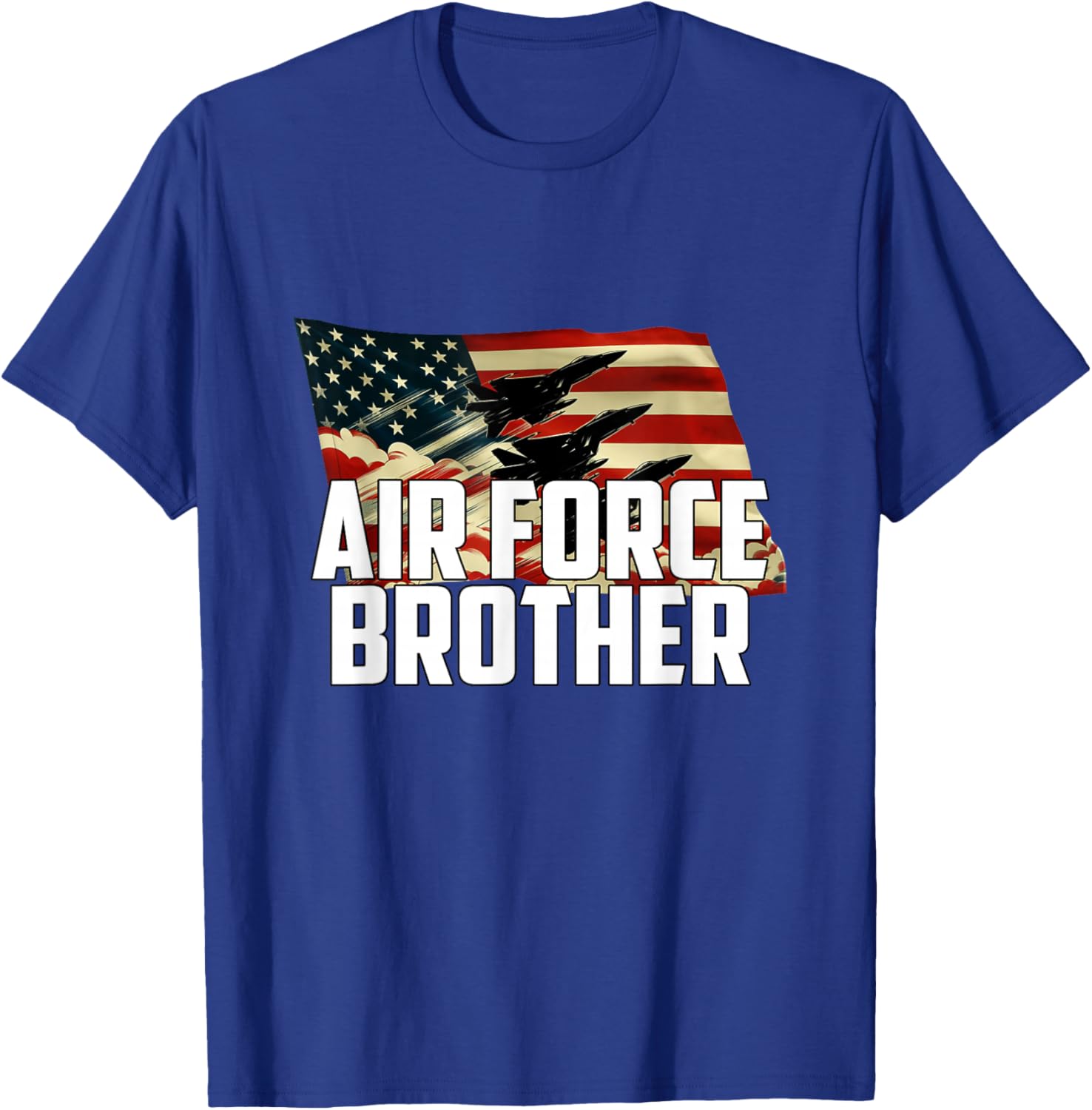 Proud Air Force Brother Patriotic Pride Military Family T-Shirt - T-Shirt | Royal