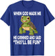 When God Made Me He Said This Will Be Fun Funny Turtle Kids T-Shirt - T-Shirt | Royal