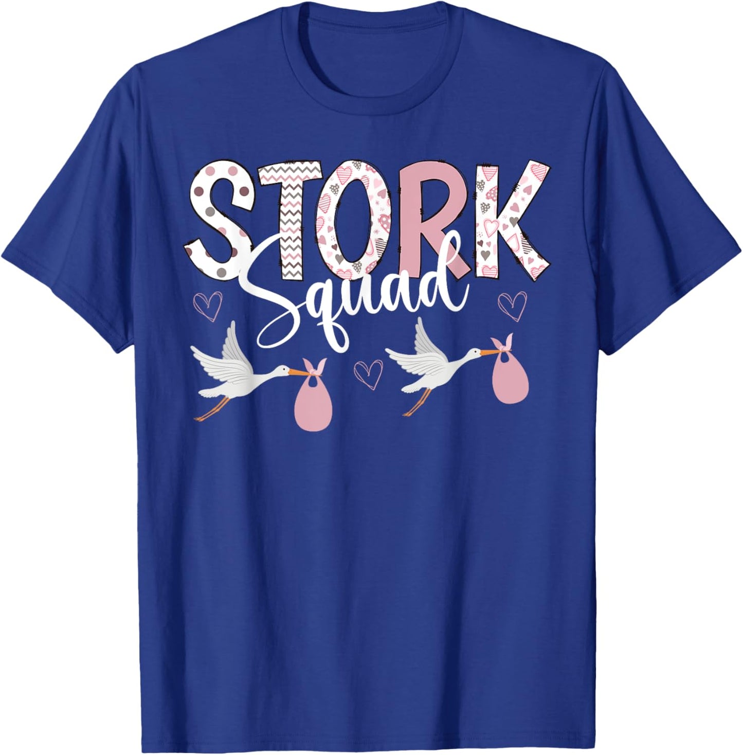 Valentines Stork Squad L&D Mother Baby Unit NICU Nurse Squad T-Shirt - T-Shirt | Royal