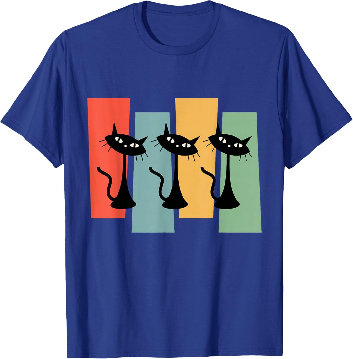 Cats Midcentury Retro Atomic Age Mid Century Geometric Style T-Shirt - T-Shirt | Royal