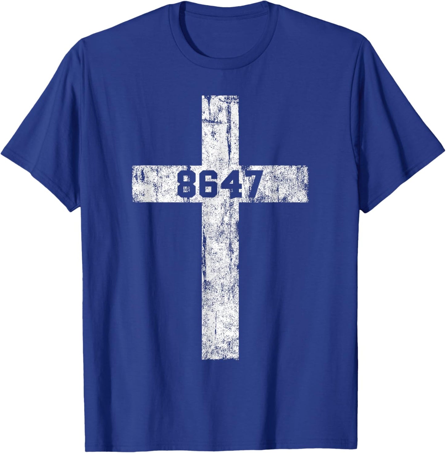 8647 Anti Trump Cross Christian Jesus 86 47 Retro Impeach 47 T-Shirt - T-Shirt | Royal