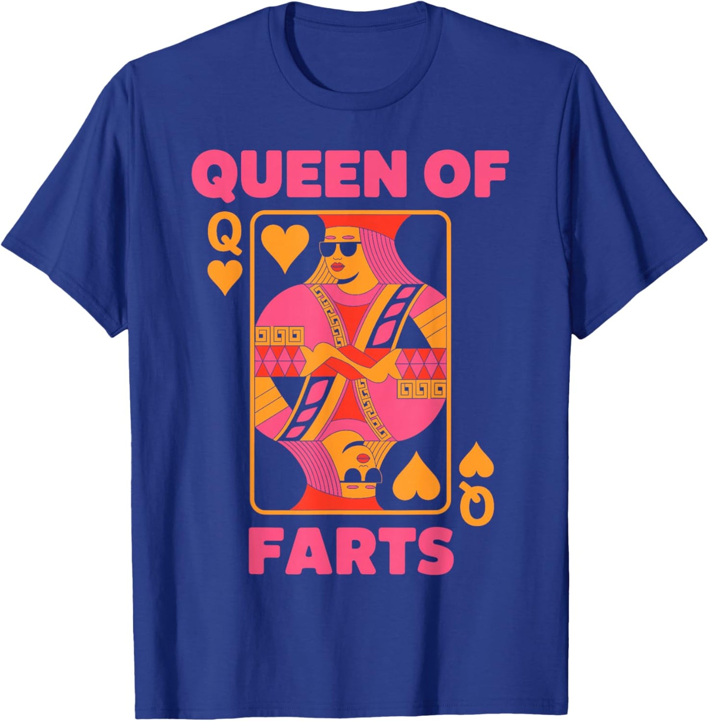 Queen of Farts Playing Cards Retro Funny Embarrassing Joke T-Shirt - T-Shirt | Royal