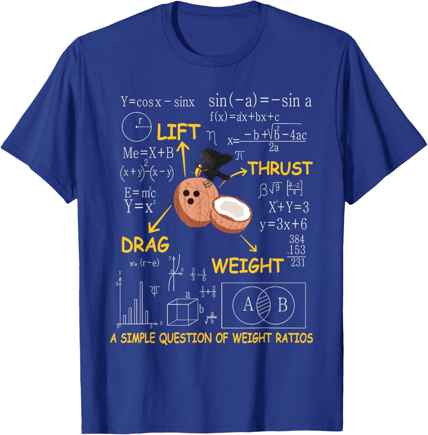 A Simple Question Of Weight Ratios Funny Math T-Shirt - T-Shirt | Royal