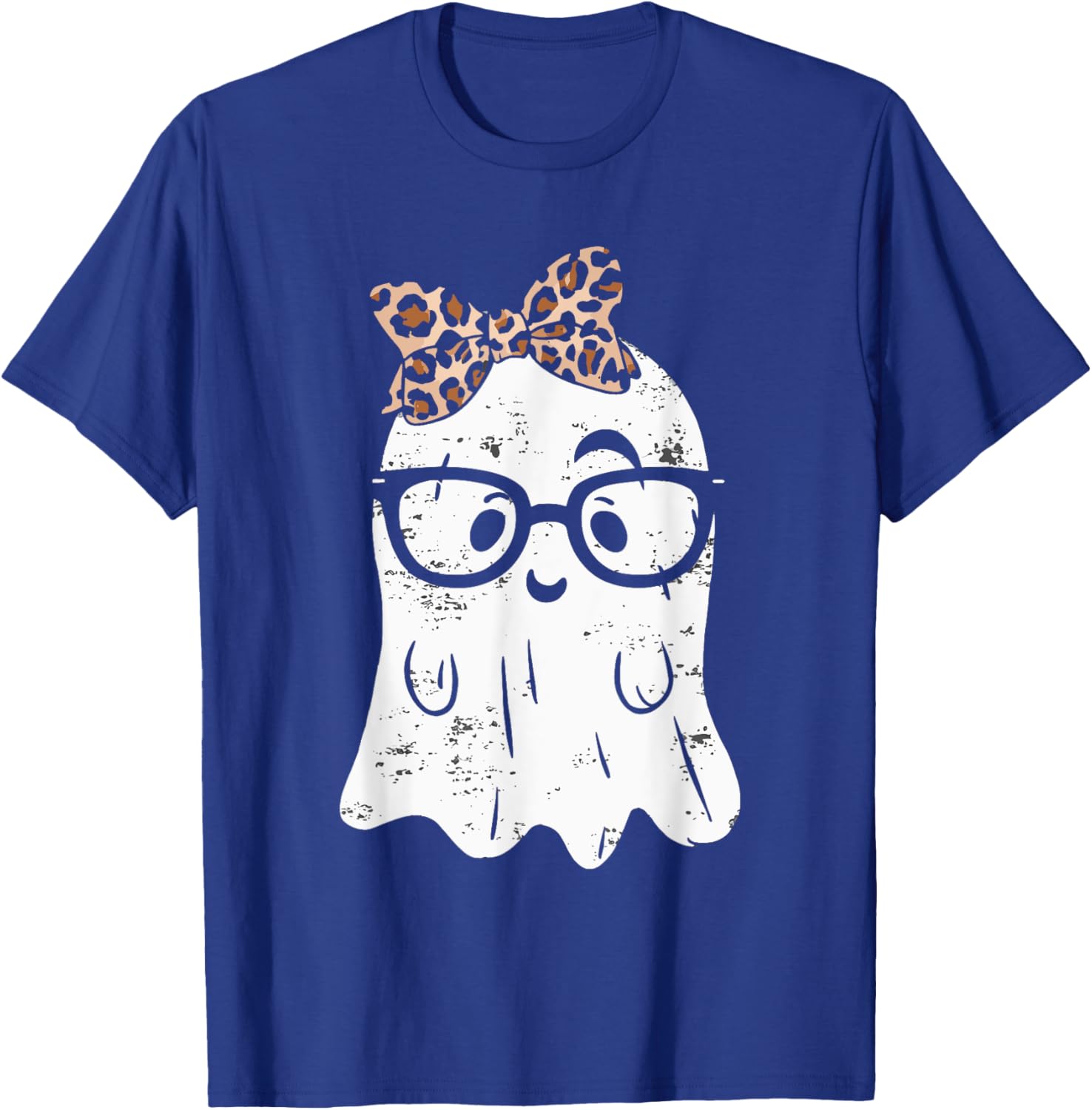 Ghost Eyeglass Girl Halloween Girly Ghost T-Shirt - T-Shirt | Royal